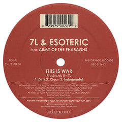 7L & Esoteric "This Is War / Rise of a Rebel" (feat. Army of the Pharaohs) (Vinyl 12")